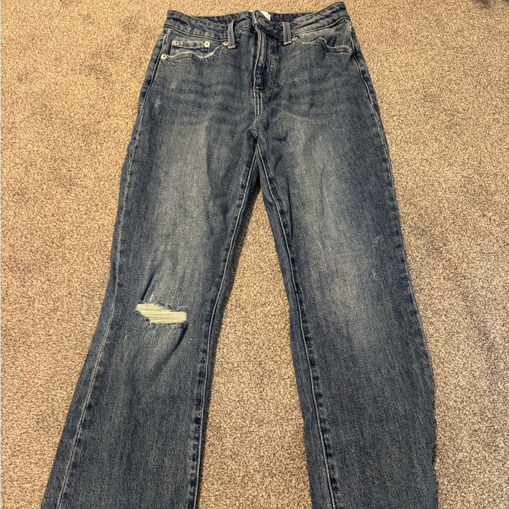 Pistola Distressed Blue Flare Jeans